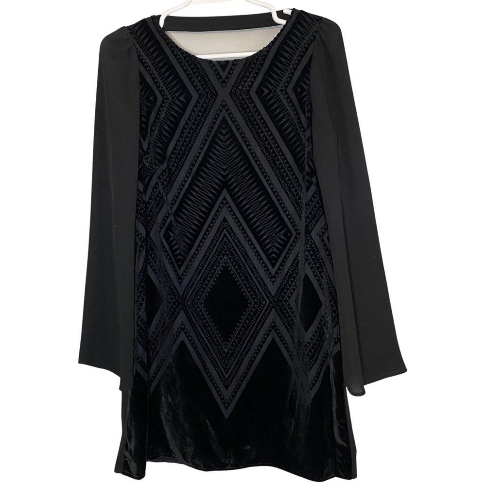 Express Black Backless Long Sleeve Tunic Mini Dress EUC Size S